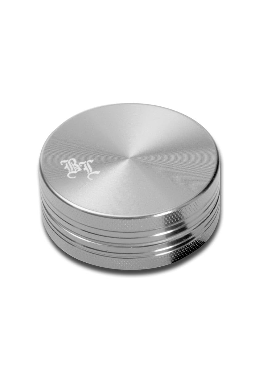 CNC Alu Grinder Black Leaf in alluminio mulino frantoio 2 pezzi Ø40 mm Patchouliworld Durchmesser: Ø40mm argento