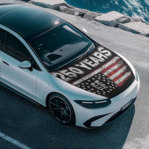 Image of US 250 Car Hood Cover Banner Car Bonnet Protection Cover Elastic Fabrics Polyester，Can be Washed Auto Decoration