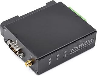 Waveshare Rail-Mount SX1262 LoRa Data Transfer Kit, RS232/RS485/RS422 to LoRa, Suit for Sub-GHz Band, HF Version, Applicable to Europe/North America/Oceania