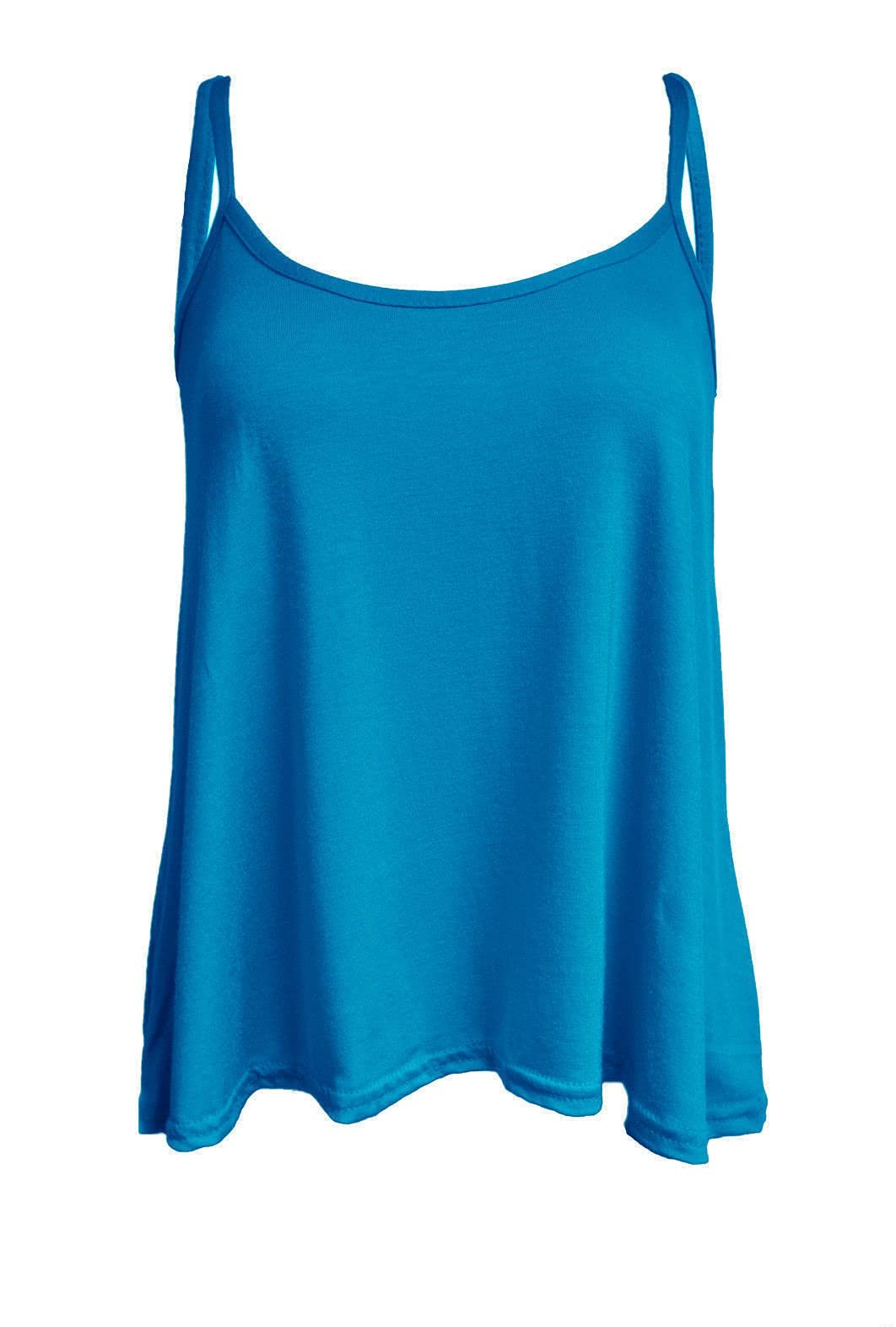 An Direct Women's Turquoise Plus Size New Camisole Cami Plain Printed Strappy Swing Vest Top Flared Sleeveless (, 16-18)