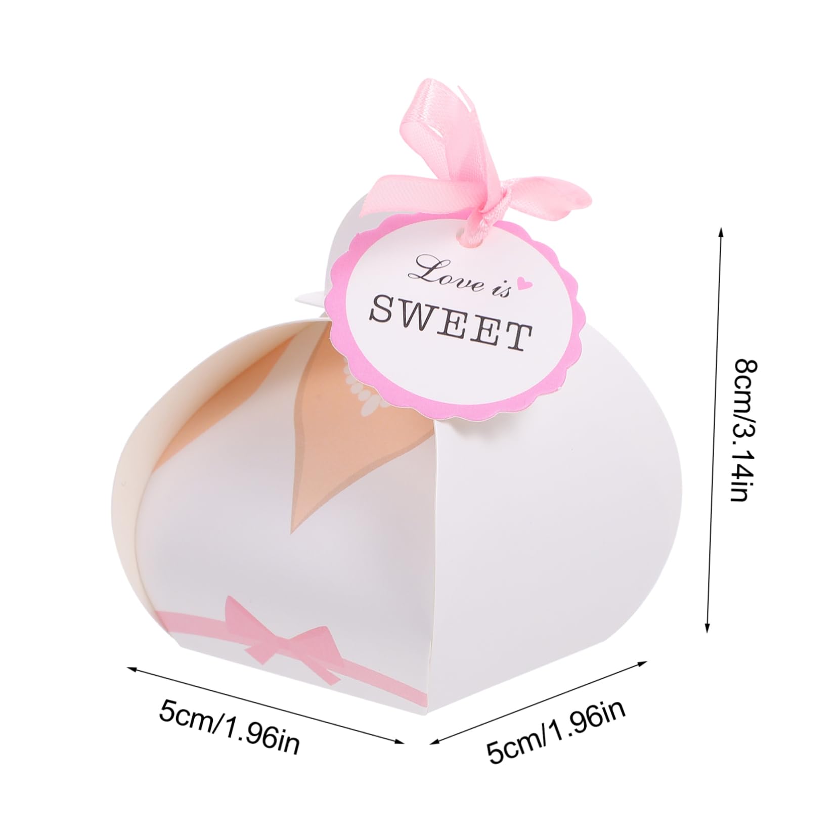 Caja de Dulces para Boda de Papel 100 Piezas 6,5x6,5x8 Cm