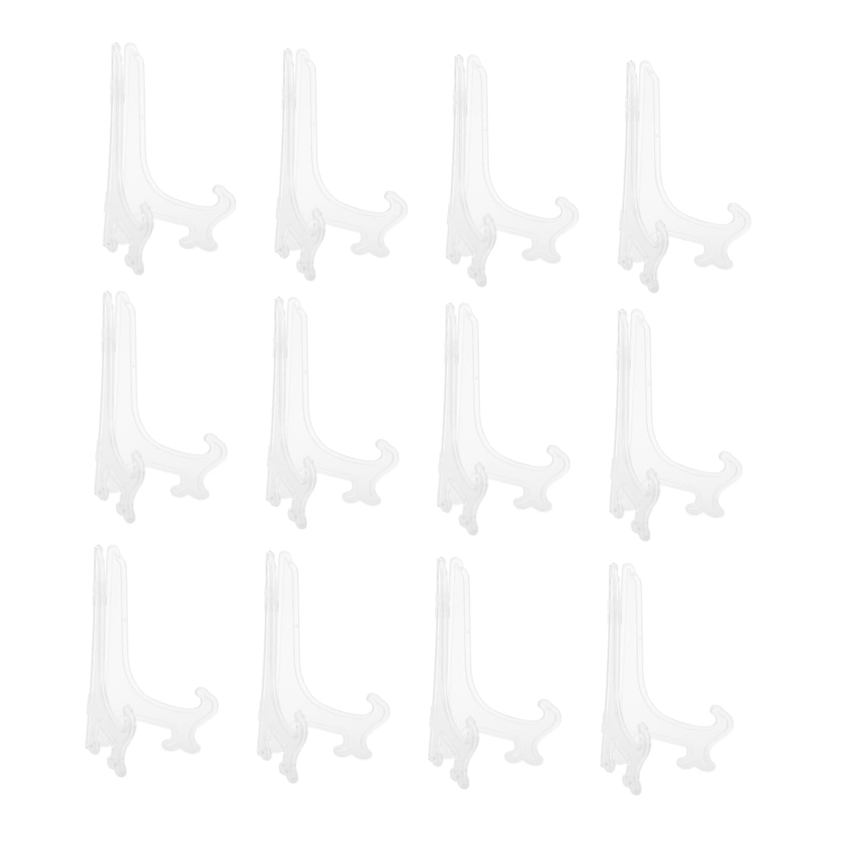 ERINGOGO Folding Tray Display Stand 12pcs Plastic Plate Rack Easel for Photos Books Art Collector Plates Decor