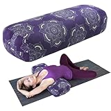 TOPROUD Yoga Bolster Pillow, Rectangular Yoga Pillow for Restorative Meditation, Bolster Meditation Cushion with Carry Handle, 70 * 27 * 15 CM (Purple)
