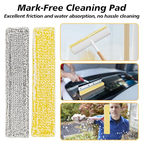 Fenstersauger Zubehör für Kärcher WV2 WV5, 7 Stück Ersatz-Reinigungstuch-Pads Und 4 Gummilippe Abzieher, Mikrofaser Wischbezug Fenstersauger Zubehör Mikrofaser-Wischbezüge, Mikrofaser-Wischbezüg