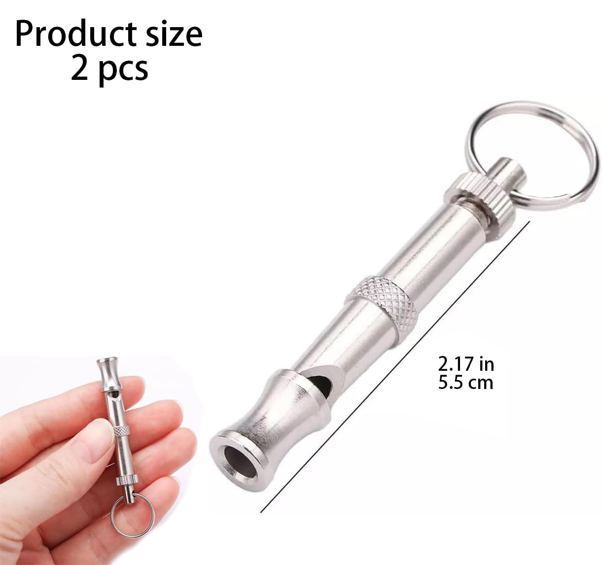 Lot de 2 sifflets à ultrasons réglables pour chien - Portable - Aide au dressage et au comportement - Sifflet supersonique pour le dressage des animaux de compagnie