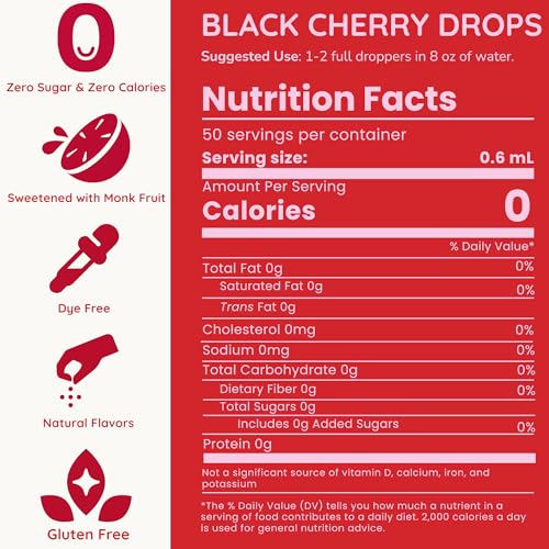 Image of Allways Drops Black Cherry Water Enhancer | Sugar Free | 50 Servings