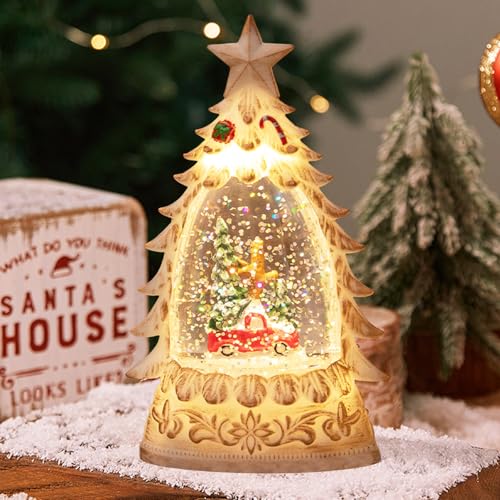 Schneekugel Weihnachten, Weihnachtslaterne mit Schneegestöber,...