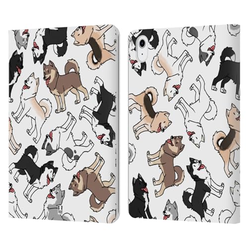 Étui portefeuille en cuir iPad Air 11 2024 housse antichoc motif chien Husky