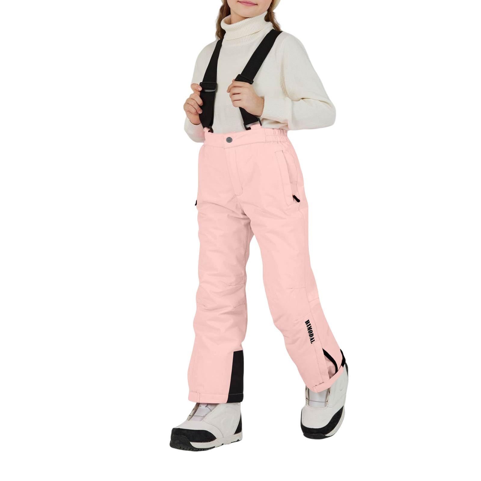 Skihose Kinder,Warme Skihose Kinder Wasserdicht Winddicht Atmungsaktiv Abriebfeste Schneehose Jungen Mädchen Mit Anpassbarer Beinlänge