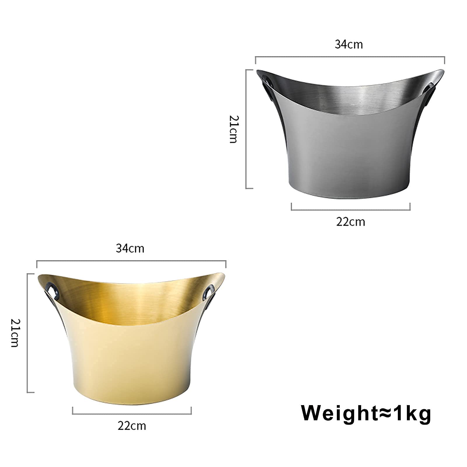 KOHARA Cubo de Hielo de Acero Inoxidable, Equipado con Pinzas para Hielo, Enfriador de Bebidas para Botellas de Cerveza, Cubo de Hielo para Fiestas, Caja de Bebidas frías para Bebidas