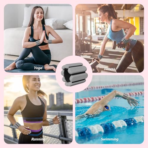 Ankle Weights Set of 2, Adjustable Wrist & Ankle Weights for Women Men Kids, Strength Training Wearable Leg Arm Weight for Yoga, Dance, Ballet, Running, Swimming, Gym