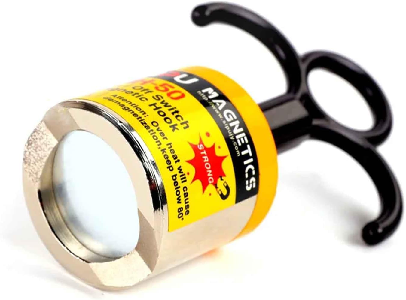 iDili 50KG Permanent Magnetic Portable Round Mini Suspension Magnet Hook Magnetic Anti-Slip Lifting Tool