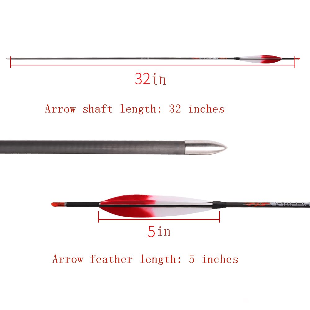 12 Stück ID 4,2 mm Rot Weiß Farbverlauf Putenfeder Pfeile Spine 300 350 400 500 600 700 800 900 1000 1100 1300 1500 1800, für Bogenschießen Übung & Jagd
