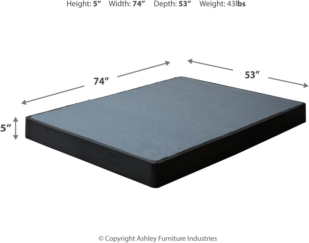 Signature Design by Ashley Low Profile Ready to Assemble Metal Foundation, Full, Black