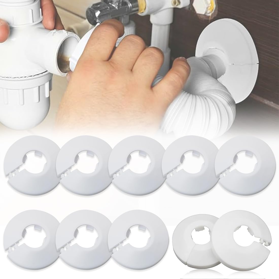 ROSETTE UNIVERSALI CROMATE PER TERMOSIFONI CON COPRITUBO - Foto 11