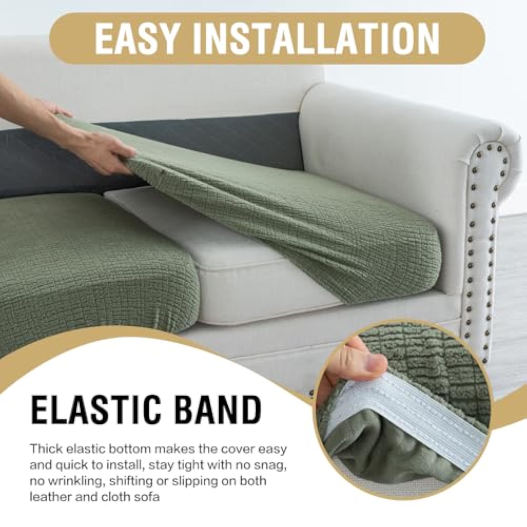 Super Stretch Jacquard Couch Cushion Covers, Furniture Protector