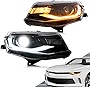 VLAND Led Headlights Compatible with Chevrolet Camaro 2016-2018 LT, SS, RS, ZL, LS, w/Amber Sequential Turn Signal w/Dynamic Animation& Breathing Lighting, Passenger+Driver Sides