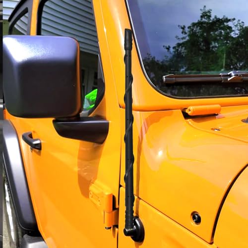 Image of BASIKER Antenna Fit for Jeep Wrangler Gladiator Rubicon JK JL JT Sahara | 2007-2025 2026, Unique Design, 13 Inch Truck Offroad Car Replacement Antenna Fit for Jeep Accessories, Enhance Radio Signal