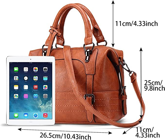 Calyrex Vintage leather handbag - Oil wax leather shoulder diagonal ladies bag - Satchel Purse Lady Messenger Crossbody bag - Shoulder Tote Bags For Women