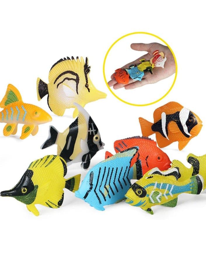 Image of Small Kids Sea & Wild Animal Toys Sets for Fun, Educational, Spark Imagination and Learning (Multi Choice Sets) (COLOURFULL Fishes) 12pcs