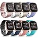 Tobfit Sport Bands Compatible with Versa/Versa Lite/SE, Soft TPU Wristbands Accessories for Women Men, Rose Gold/Champagne/Silver/Lavender/Black/Blue/Pink/Teal, Large