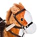 Qaba Kids Plush Toy Rocking Horse Ride on with Realistic Sounds - Brown