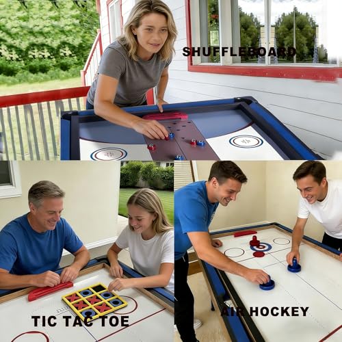image for TRUIHUA 6 in 1 Multi Game Table Folding Pool Table, Billiard, Hockey, 