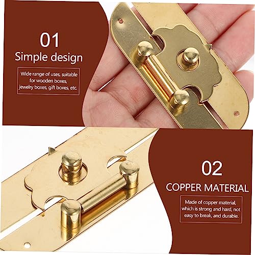 Image of Angoily Box Copper Hinge Jewelry Case Small Hasp Furniture Padlock Small Brass Hasps Antique Case Vintage Bronze Locks Antique Hasp Vintage Hasp Archaize Padlocks Wood Case Lock Card Metal