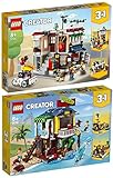Lego Creator 2er Set: 31131 Nudelladen & 31118 Surfer-Strandhaus