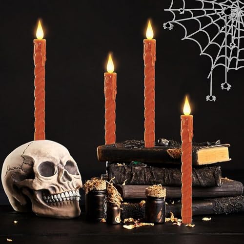 Candelabros sin llama parpadeantes contra manchas de cera 2
