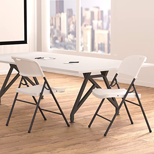 Amazon Basics Folding Plastic Chair, 350-Pound Capacity, White, 2-Pack - Image 7