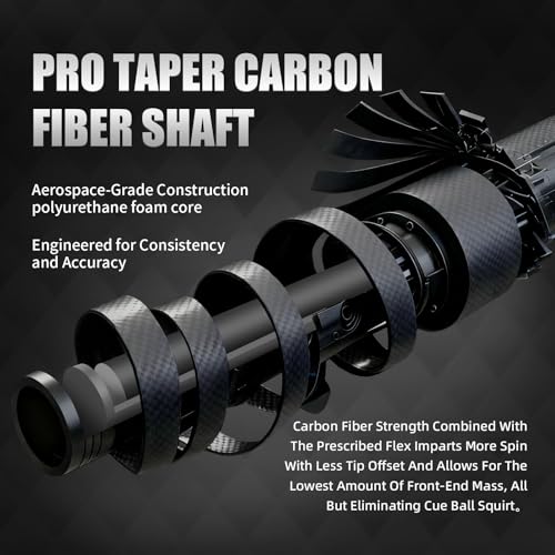 Taco de billar profesional fibra de carbono 58 pulg miniatura 3