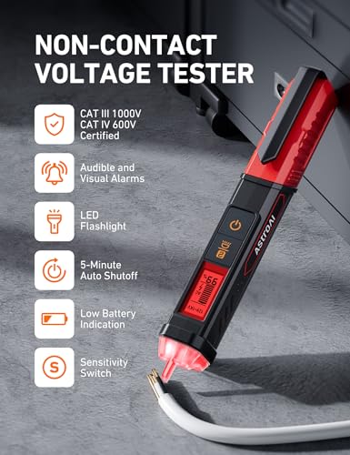 Image of AstroAI Electrical Test Kit ETK2, Non-Contact Voltage Tester Pen & GFCI Outlet Tester, Home Tool Set for Wiring Diagnostics, Circuit Repair & Maintenance