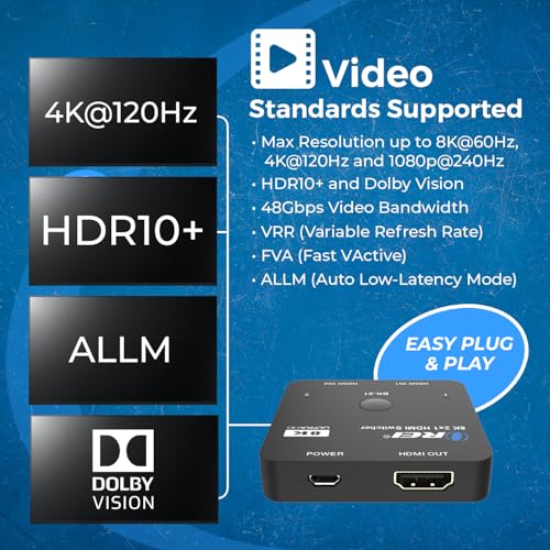 Orei BK-21S 8K 2X1 Hdmi Switch 4K @ 120Hz thumb #5