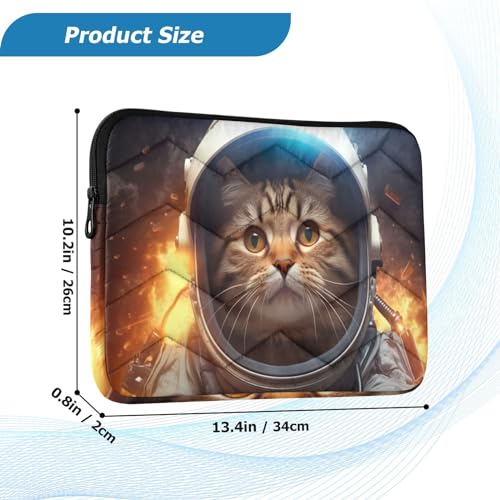 Funda para laptop 13-14 pulgadas con diseño gato astronauta miniatura 3