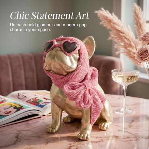 Gold French Bulldog Statue - image 2