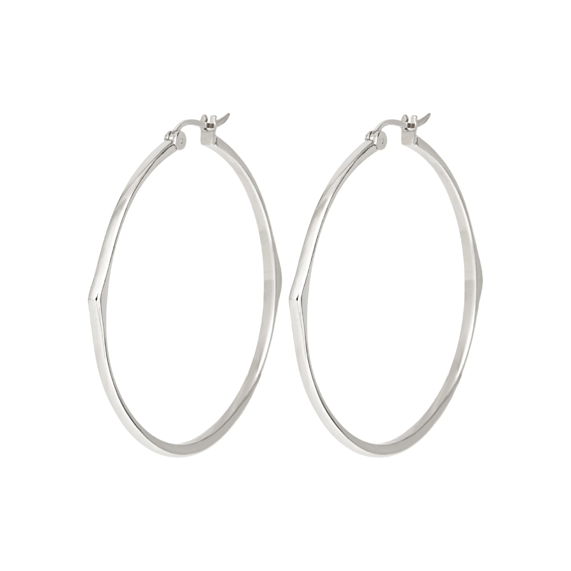 Breil New Tetra TJ3200 Women's Earrings 5.2 cm Steel in Silver with French Clasp, 5,2cm, Alloy Steel, No Gemstone