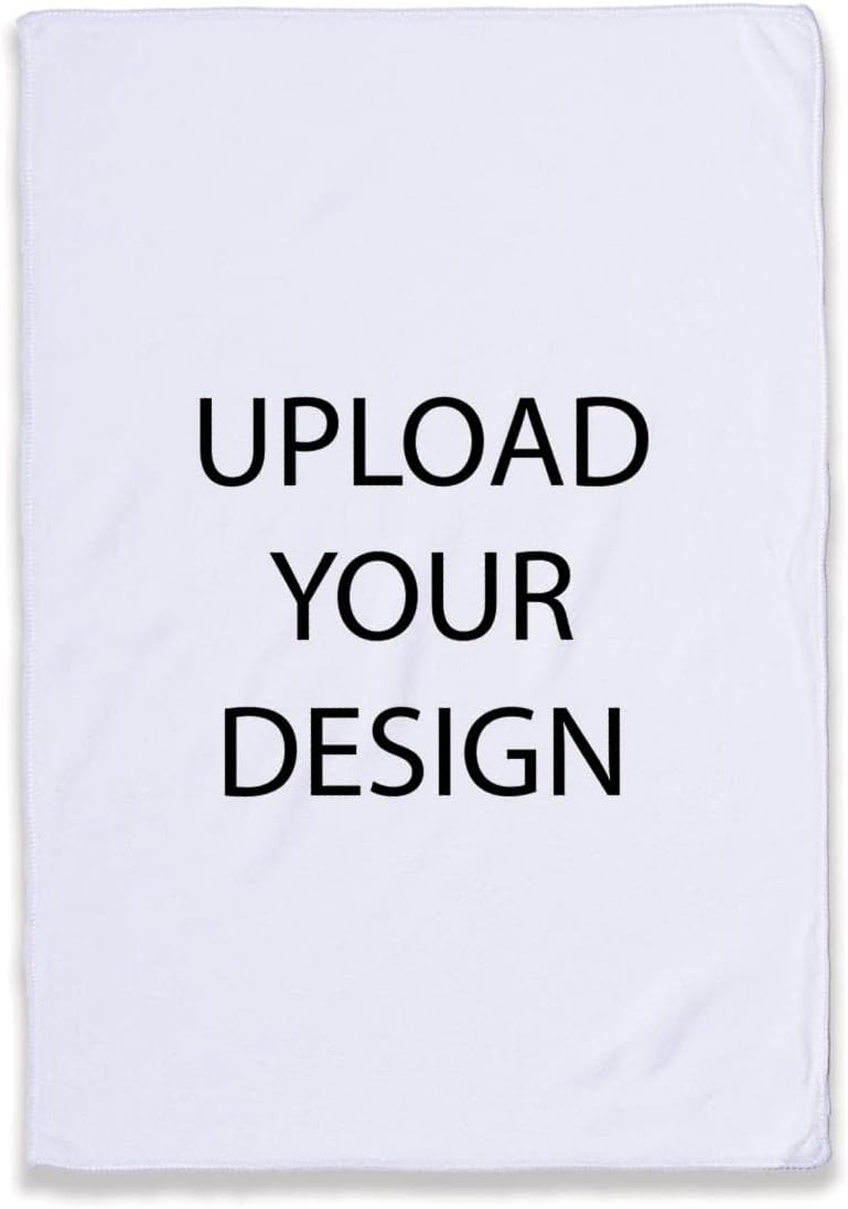 Personalized Custom Rally Towel - 17x11 Inch Microfiber Sports Player Logo Team Golf Customized Photo Design Text Name Ad Picture Gift (White, 50pcs)