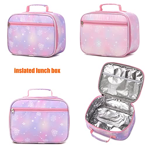 Wraifa Girls Backpack Elementary School Backpacks For Girls Cute Princess Preschool Middle School Bag Kids Bookbag (Pink With Lunch Box) #TOP6