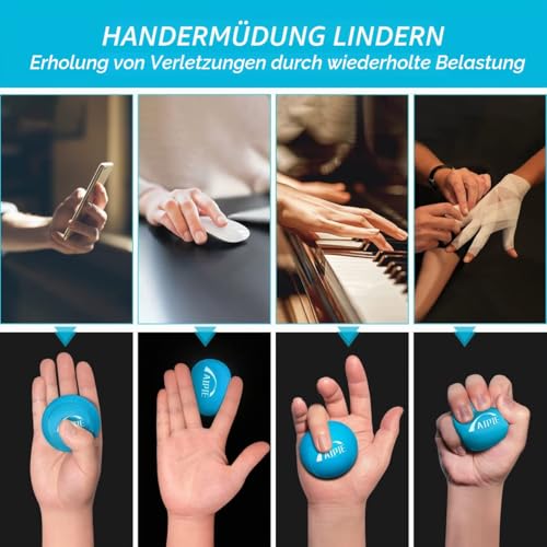 AIPIE Griffstärke Ball Handtrainer 3 Stück Massageball Handtrainer Griffbälle Klettern Ball Hand Trainingsgerä Antistressbälle zur Kräftigung von Hand und Finger und Druckentlastung