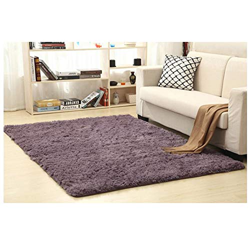 Jian Ya Na - Alfombra antideslizante supersuave, peluda y mullida, para decorar el hogar: salones, habitaciones, comedores y dormitorios infantiles., Uva, 120x160cm