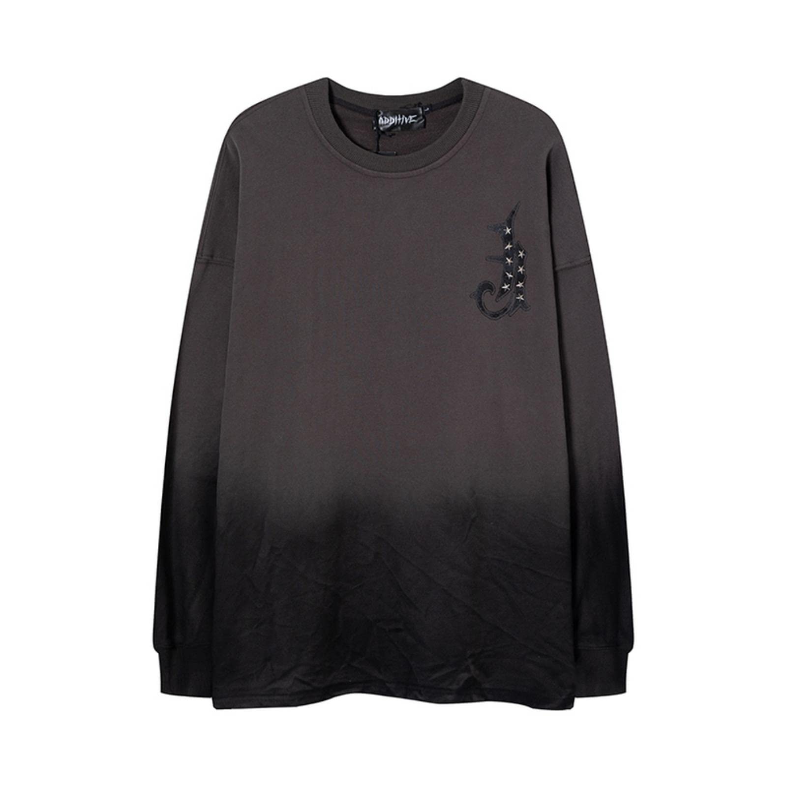 Grigio Scuro Stampa Lettera Uomo Vintage Felpa Felpa Con Cappuccio Hip Hop Girocollo Felpa Harajuku Moda Casual Allentato Pullover