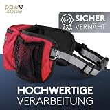PAWZONE Futterbeutel Hunde - Leckerlibeutel für Hunde - Bauchtasche für Hunde Zubehör - Leckerlitasche für Hunde - Inkl. Reflektorband & Zusatzgurt für Flexileine (Feuerrot)