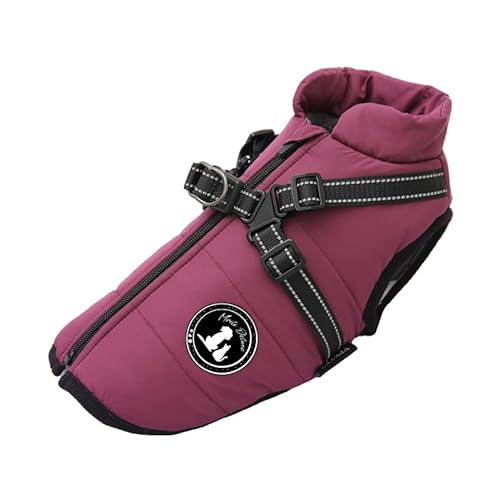 Maili Deluxe Chaqueta para Perros Chaleco de Invierno Chaquetas Abrigo para Perros Suéter para Perros Traje de esquí para Mascotas Chaleco Acolchado de algodón sin Mangas con Correa para el Pecho (Pú