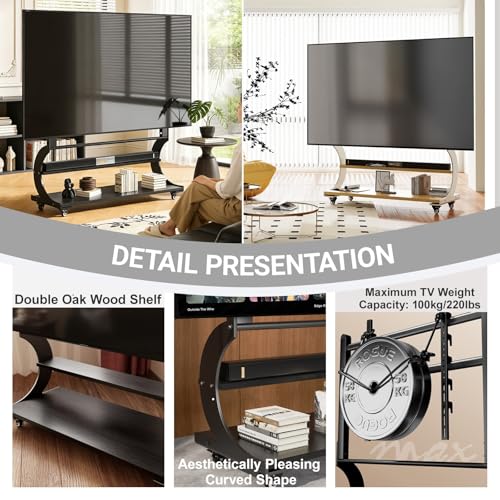 Soporte móvil para TV de 50-120 pulgadas con ruedas y estantes miniatura 4