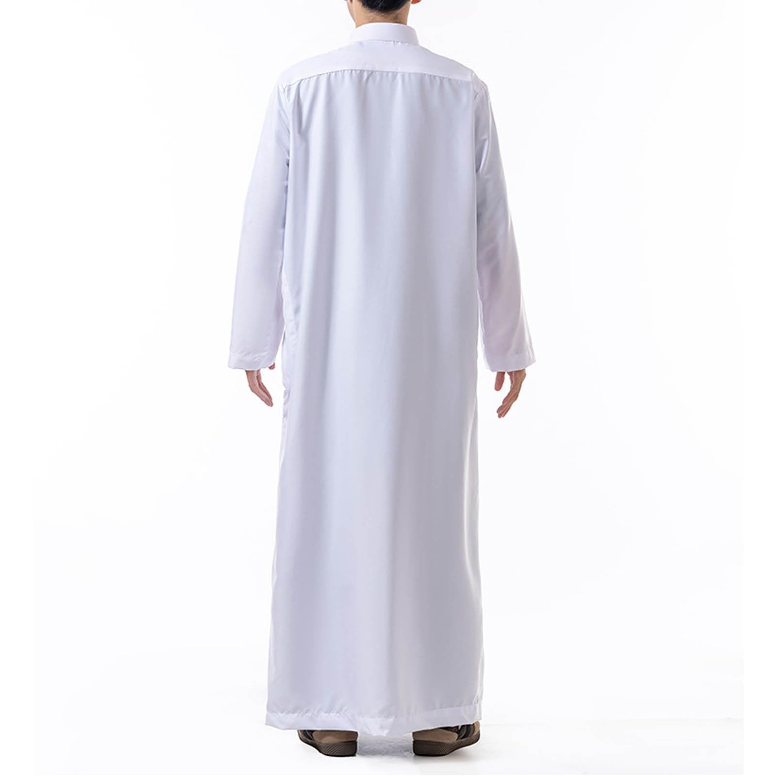 pvucpot Kaftan Marocchino,Abaya Uomo a Maniche Lunghe con Colletto Alto,Caftano Uomo con Tasca, Vestito Musulmano Uomo,Vestito Arabo Uomo, Abito di Preghiera Islamico Ramadan,Regalo per Coppia Casual