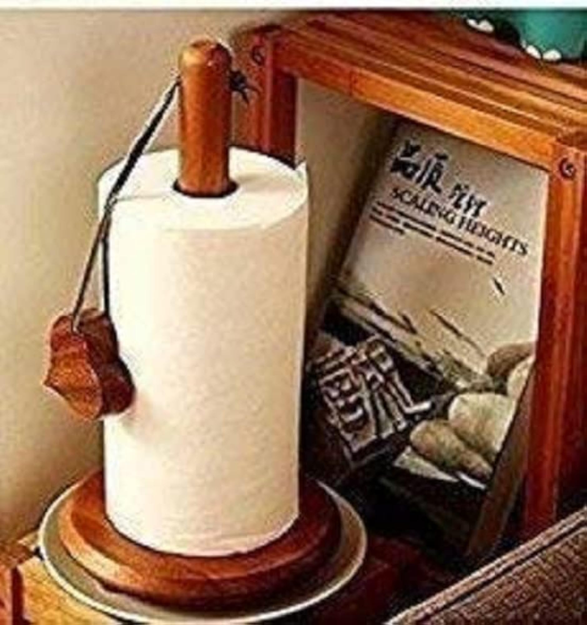 Wooden Tissue Roll Holder and Stand for Home