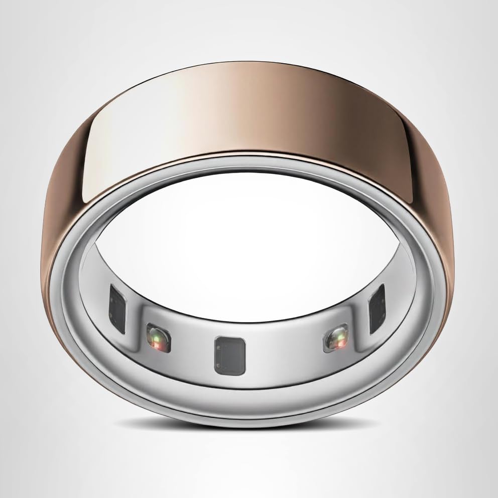 Oura Ring 4 - Rose Gold - Size 8 - Sleep, Activity, Women’s Health, AI Advisor, Up to 8 Days of Battery Life, Size Before You Buy, Android & iOS Compatible: Metallic Rose Gold 8