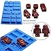 Minifigure Multi Building Bricks Ice Cube Trays & Candy Chocolate Molds for Melted Chocolate & Crayons - Birthday Day or Party Favors - Set of 2, Much Fun for Robot Lovers(Blue & Yellow)
