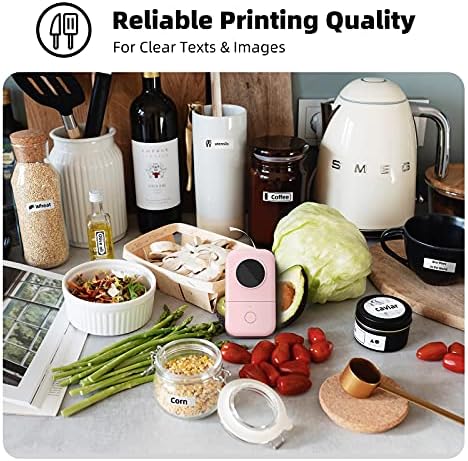 Phomemo D30 Label Maker Thermal Bluetooth Label Printer Handheld With 1 Roll Label,Mini Sticker Label Maker Machine,Wireless Label Machine For,Home,Office,School,For Android & IOS Smart Devices -Pink